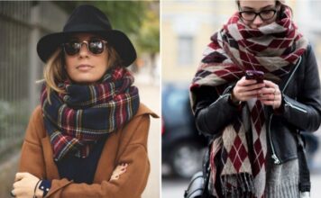Шарф в клетку: тренд осени 2021